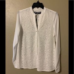 Karl Lagerfeld lace front top